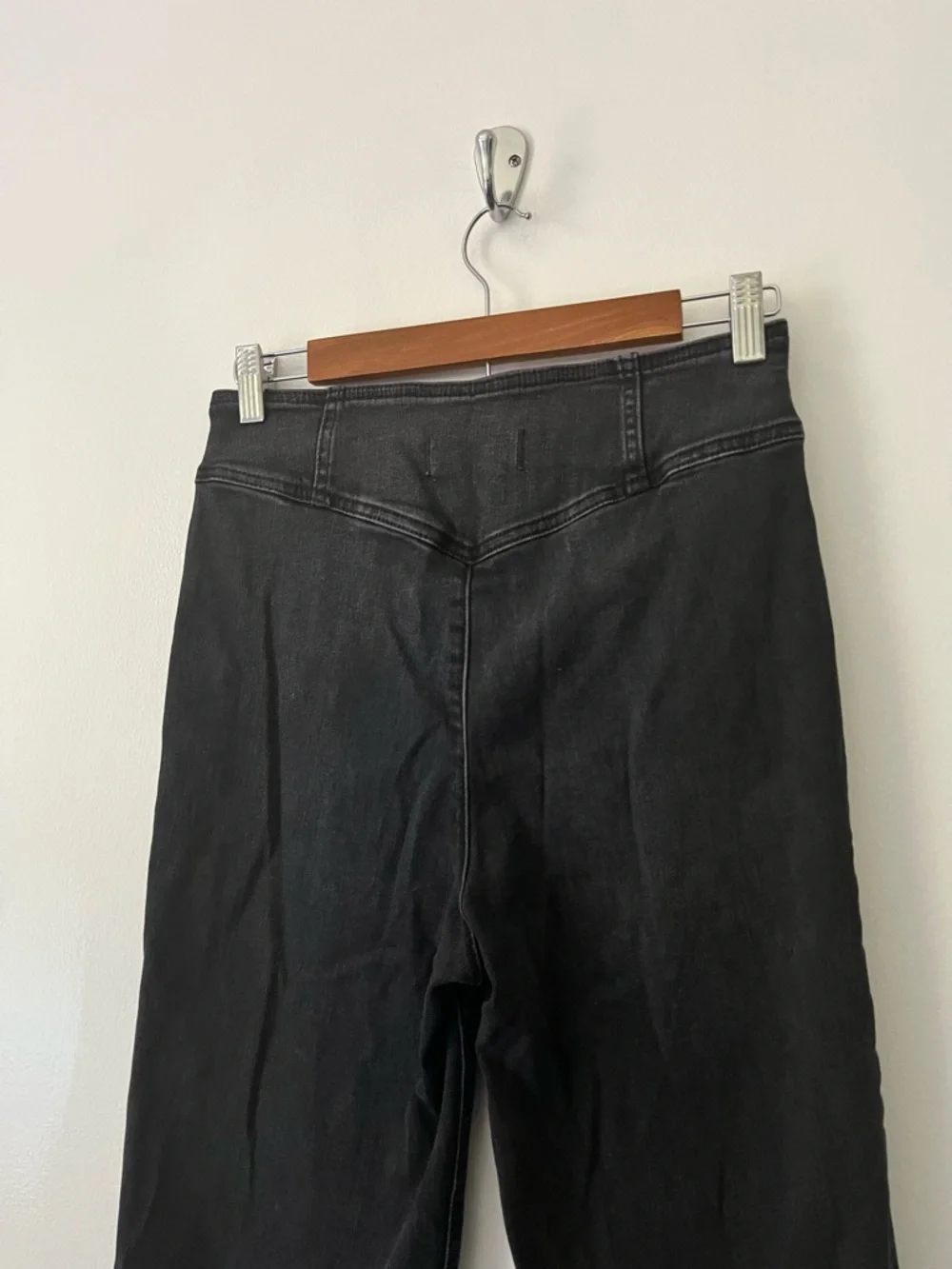 We The Free People Curvy High Rise Flare Festival Hippie Jeans Black 28